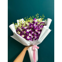 Orchid Bliss” – 15 Purple Orchid Stems – Thai Floral Arrangement