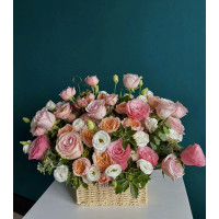 Thai Dawn” Fresh Rose and Seasonal Flower Bouquet – Exotic Floral Design